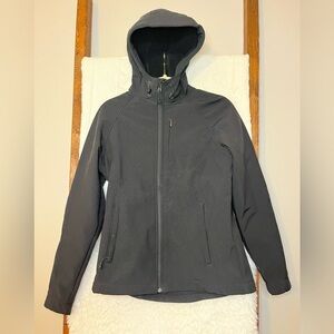 Kirkland Jacket Women's M Hooded Full Zip Polyester Blend 3 Pocket Black